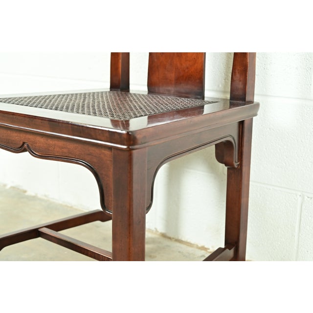 Henredon Hollywood Regency Chinoiserie Sculpted Mahogany Dining Chairs, Set of Six For Sale - Image 9 of 17