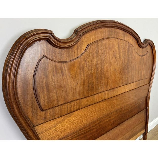 Antique French Walnut Double Bed Carved Headboard For Sale - Image 4 of 12