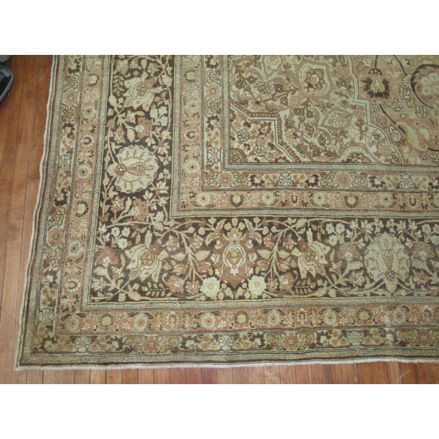 Zabihi Collection Elegant Palace Size Antique Persian Tabriz For Sale - Image 4 of 12
