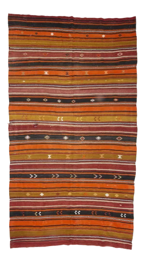 Striped Vintage Colorful Kilim Rug
