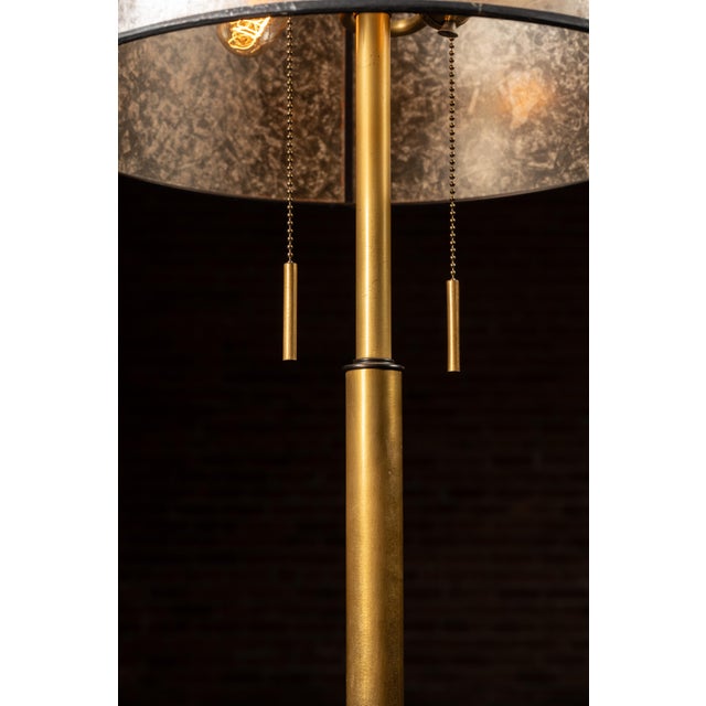1970s 1970s Modern Brass Floor Lamp With Mica Shade After-Robert Abbey For Sale - Image 5 of 7