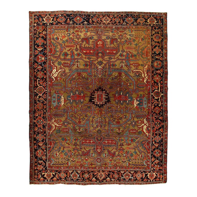 Pasargad DC Persian Fine Hand Knotted Antique Serapi Rug For Sale
