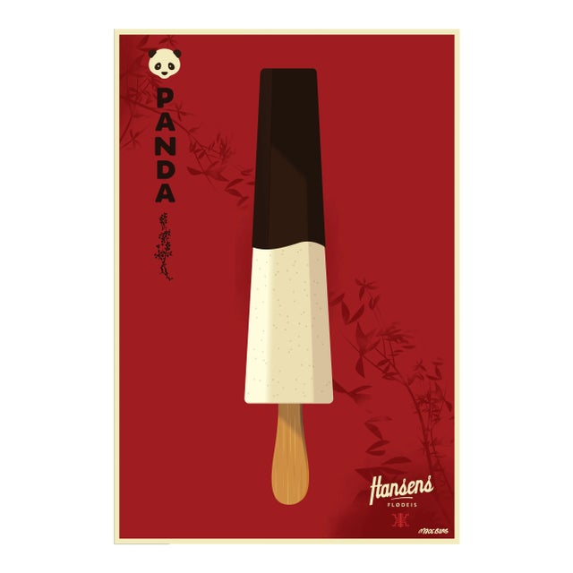 2020 Mads Berg Danish Poster, Hansen's Panda Pop For Sale