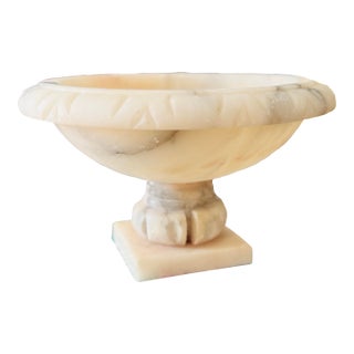 Vintage Large Alabaster Bird Bath- Vintage Marble Bird Bath For Sale