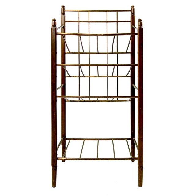 Art Deco Wood and Brass Magazine Stand from Ernst Rockhausen & Söhne For Sale - Image 10 of 10