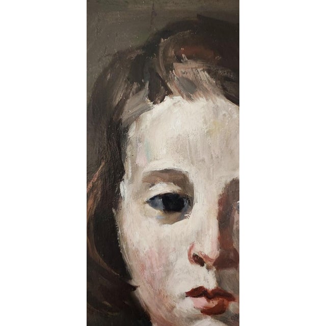 Georges Darel, Portrait de Fillette, 1935, Oil on Wood For Sale - Image 4 of 10