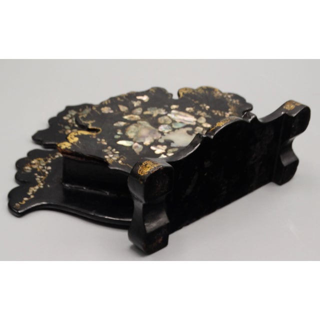 Black Antique English Papier Mâché Letter Rack For Sale - Image 8 of 9