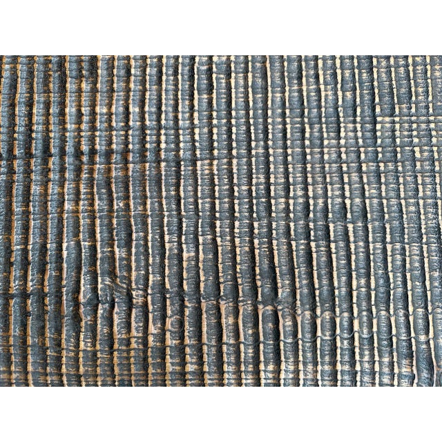 Andrianna Shamaris Impressive Minimalist Hand Carved Teak Wood Bench For Sale - Image 9 of 18