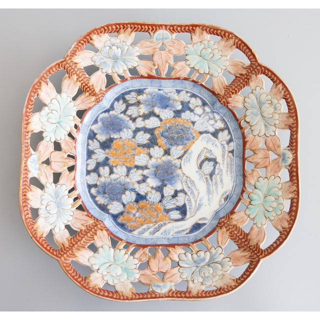 Antique 19th Century Japanese Imari Reticulated Charger Plate For Sale - Image 10 of 10