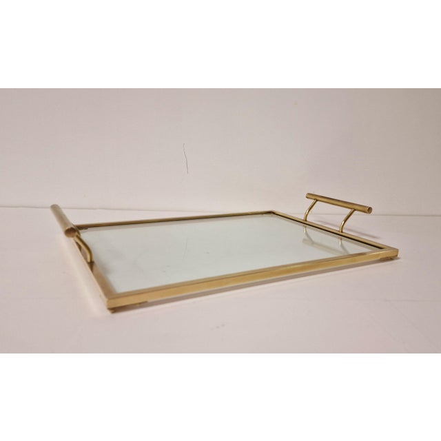 Brass and Glass Tray, 1960s For Sale - Image 4 of 7