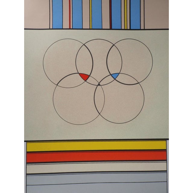 Carmelo Arden Quin, Olympic Rings, Original Lithograph For Sale - Image 5 of 7