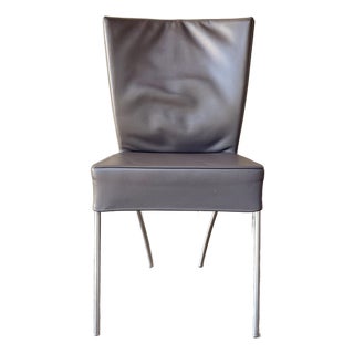Set of 6 Montis Spica Dining Chairs | Montana Slate Gray Leather For Sale