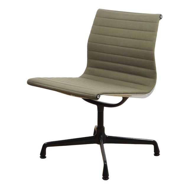Alu Chair EA 105 in Hopsack in Khaki by Charles and Ray Eames for Vitra, 1980s For Sale