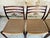 Set of six, mid-century modern, first edition brazilian rosewood dining chairs, with seats made of danish paper cord,...