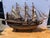American Vintage Large Ship Model Custom Hand Made Wood Galleon Dreadnought Gunship For Sale - Image 3 of 6