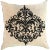 Perforated Ultra Suede Sand and Black Embroidered Decorative Pillow For Sale