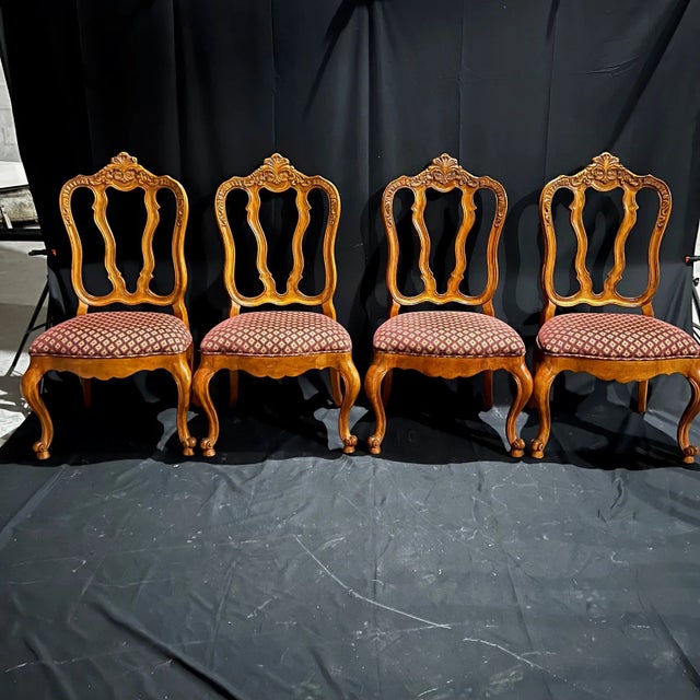 Wood French Louis XV Style Walnut Dining Chairs- Set of 8 For Sale - Image 7 of 12