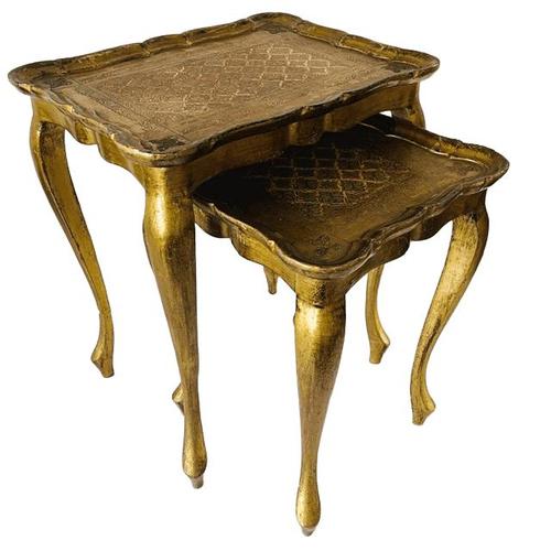 Vintage Florentine Hollywood Regency Gilt Wood Nesting Tables, 1950s, Set of 2 For Sale - Image 11 of 11