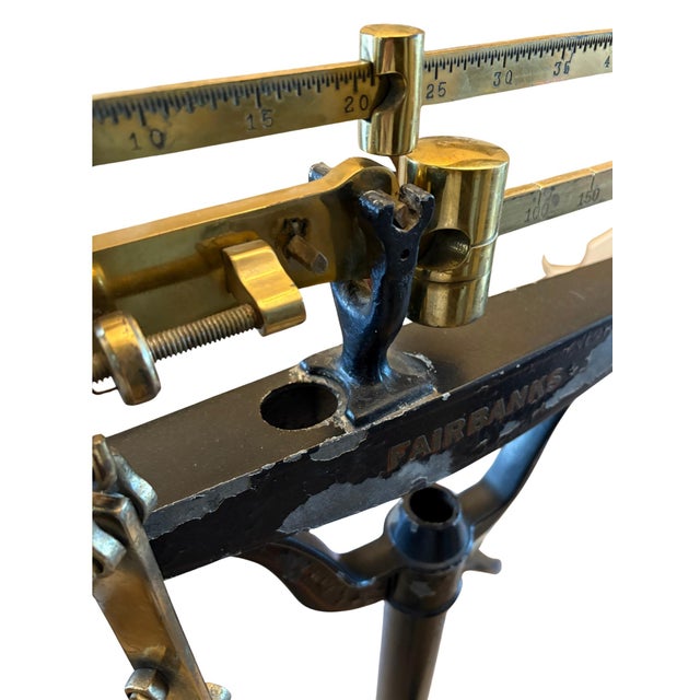 Antique Fairbanks Physician’s Industrial Medical Scale in Cast Iron & Brass, Early 20th Century For Sale - Image 9 of 12