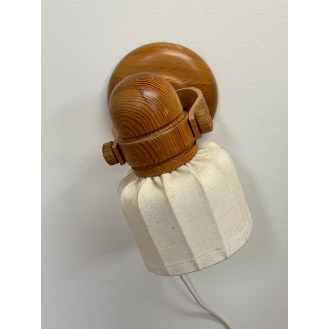 Brown 1970s Markslöjd Sweden Pine Sconce or Wall Light For Sale - Image 8 of 11