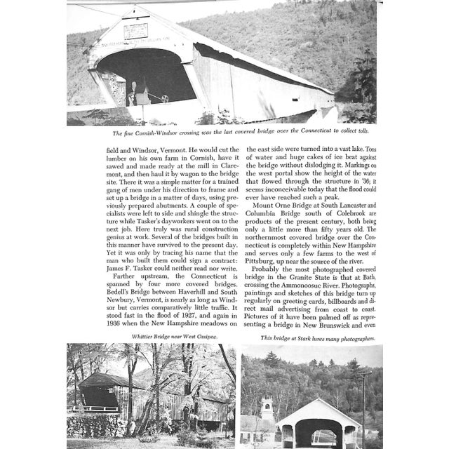 Paper "Covered Bridges of the Northeast: The Complete Story in Words and Pictures" 1957 Allen, Richard Sanders For Sale - Image 7 of 10