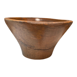 Antique Handmade Wooden Bowl Vessel