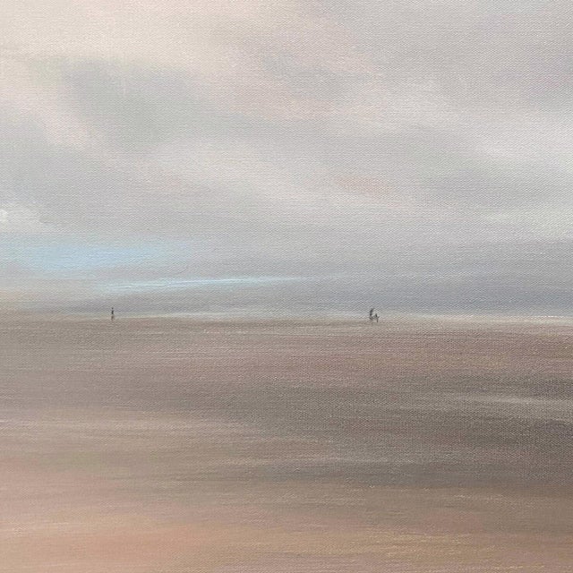 In "Marine Mist," soft, muted tones blend seamlessly to evoke a tranquil coastal landscape shrouded in fog. The horizon...