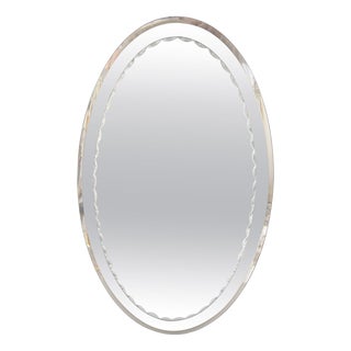 Vintage Italian Oval Mirror, 1960s For Sale