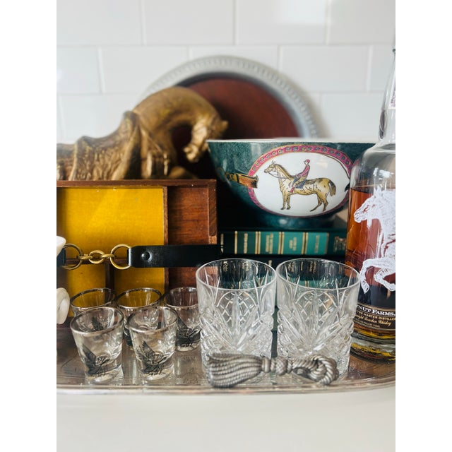 Ceramic Vintage Wbi Equestrian Polo Decorative Centerpiece Bowl For Sale - Image 7 of 9