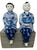 A truly exceptional, flawless pair of vintage 1980s Chinoiserie porcelain shelf sitters decorated in striking, high-...