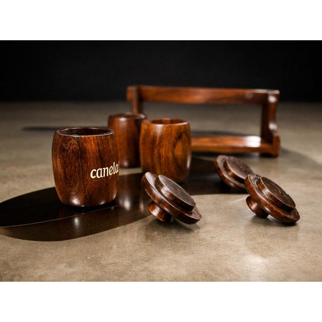 1960s Spice Rack With 3 Containers in Rosewood, Casa Finland, 1960s For Sale - Image 5 of 9