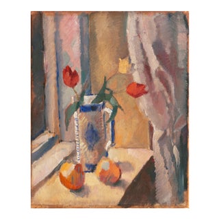 'Tulips on a Window Sill' by Mogens Vantore, Paris, Royal Danish Academy, Charlottenborg Gallery For Sale