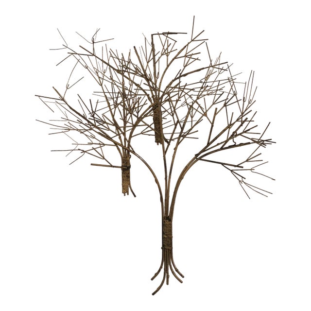 Vintage Metal Tree Wall Art Sculpture For Sale