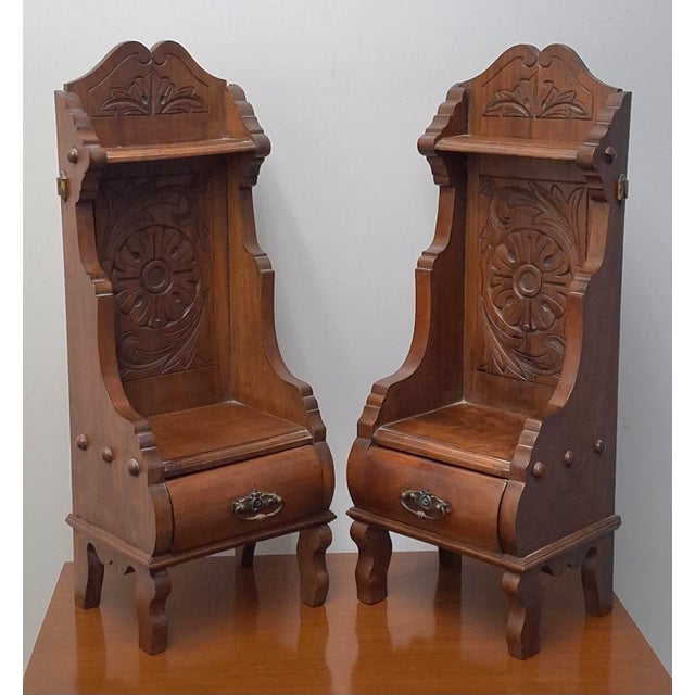Pair 19th Century Eastlake Style Carved Mahogany Diminutive Side Tables For Sale In Washington DC - Image 6 of 14