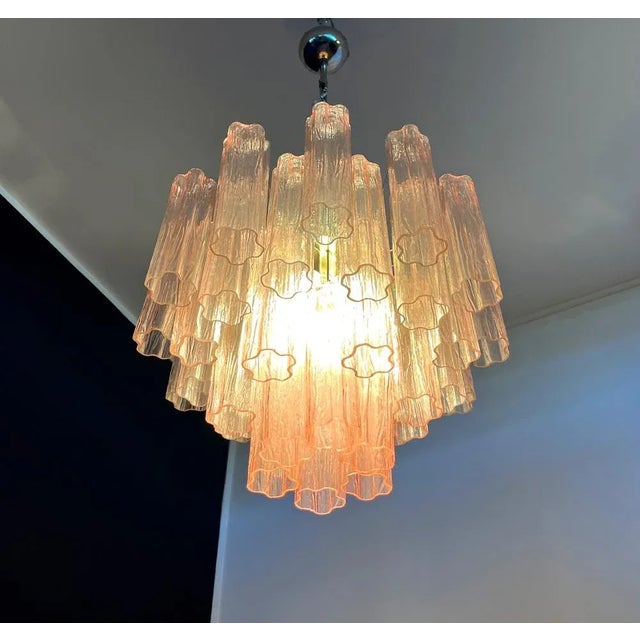Murano Glass Tube Chandelier For Sale - Image 12 of 13