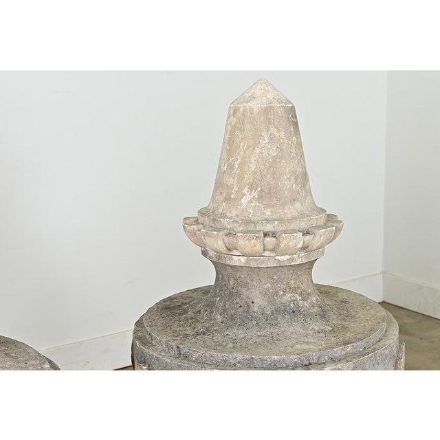 Portuguese Pair of 19th Century Carved Stone Pinnacles For Sale - Image 11 of 14