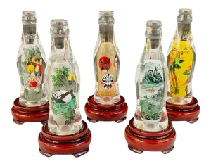Collectible Coca-Cola Special Edition Asian Chinese Bottles, a Set of 5