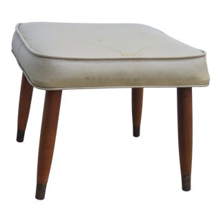 Mid Century Modern Small Ottoman Foot Stool For Sale