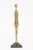 Abstract Vintage Brass and Black Granite Tall Female Elongated Sculpture, 1970's For Sale - Image 3 of 11