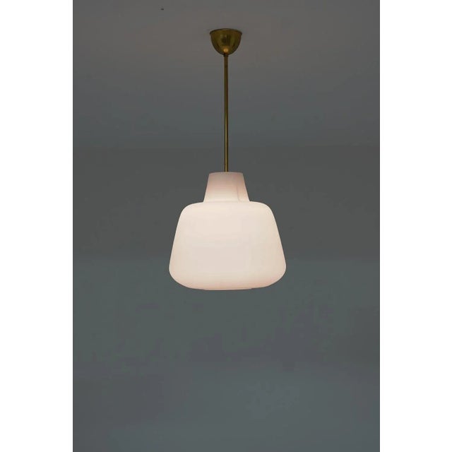 ASEA Large Modern Scandinavian Glass Pendants attributed to Asea, 1940s, Set of 2 For Sale - Image 4 of 8