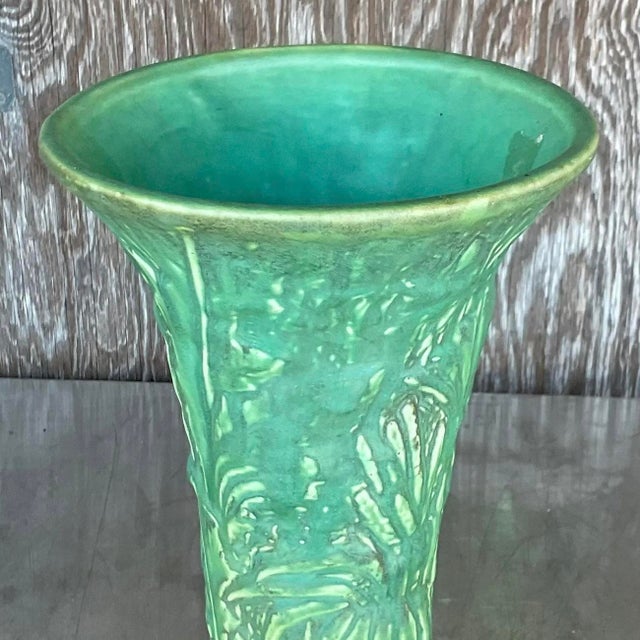 Vintage Boho Weller Pottery Tall Vase For Sale - Image 9 of 12