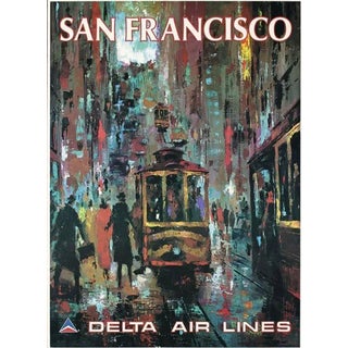 1975 Jack Laycox "San Francisco - Delta Air Lines" Poster For Sale