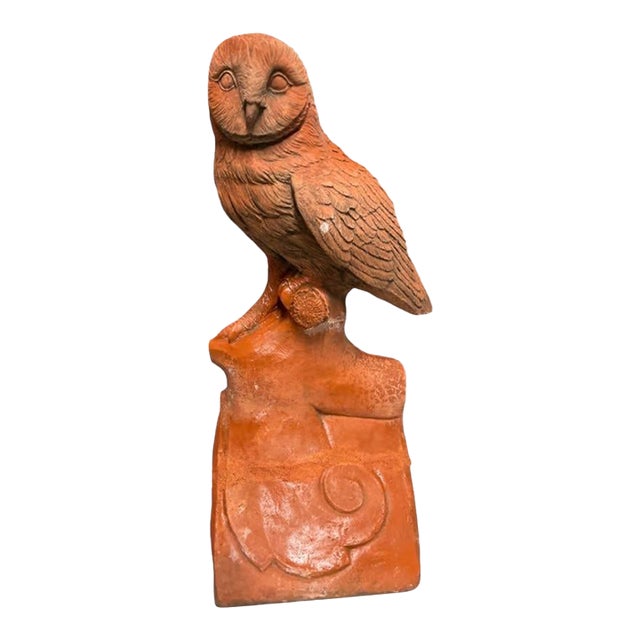 Vintage Terracotta Owl Roof Finial / Architectural Salvage For Sale