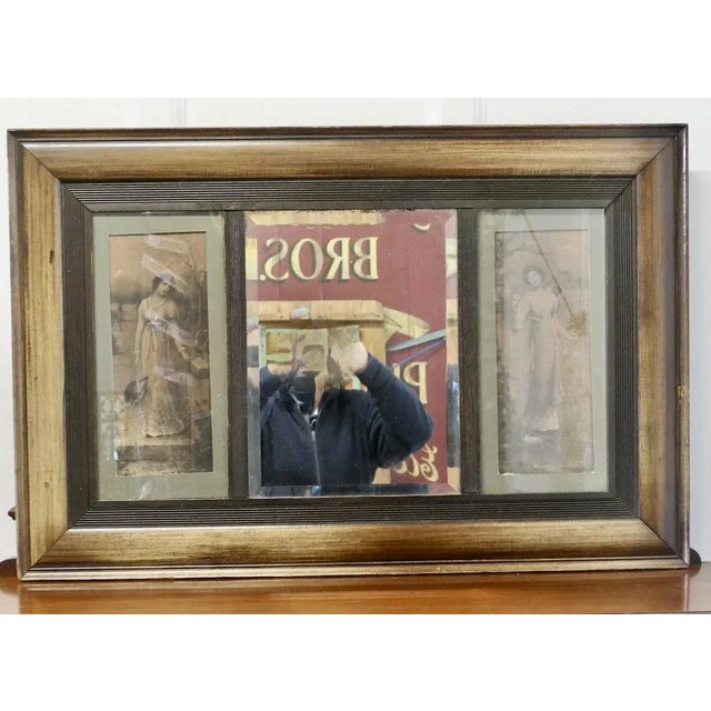 Edwardian Wall Mirror with Prints, 1890s For Sale - Image 6 of 8