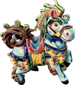 Early 20th Century Taiwan Cochin Ware Horse Figure