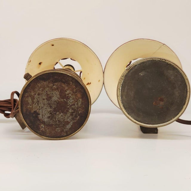 Pair of Lampe Pigeon Electrified Antique "Lampe Pigeon" French Oil Lamps For Sale - Image 9 of 12