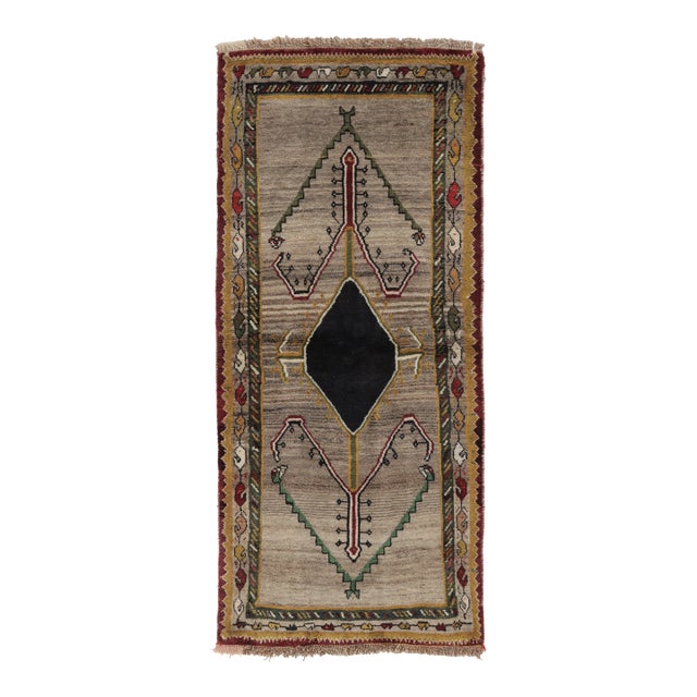 Vintage Persian Gabbeh Runner, Polychromatic Geometric Patterns - Rug & Kilim For Sale