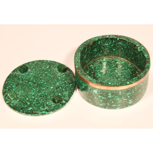 Large Vintage Genuine Malachite Box For Sale - Image 10 of 13