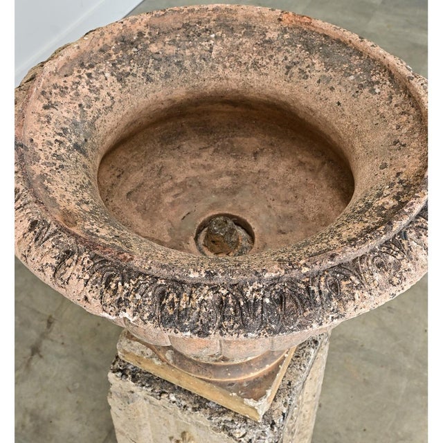 English 19th Century Carved Stone Pillar with Urn on Top For Sale - Image 11 of 12
