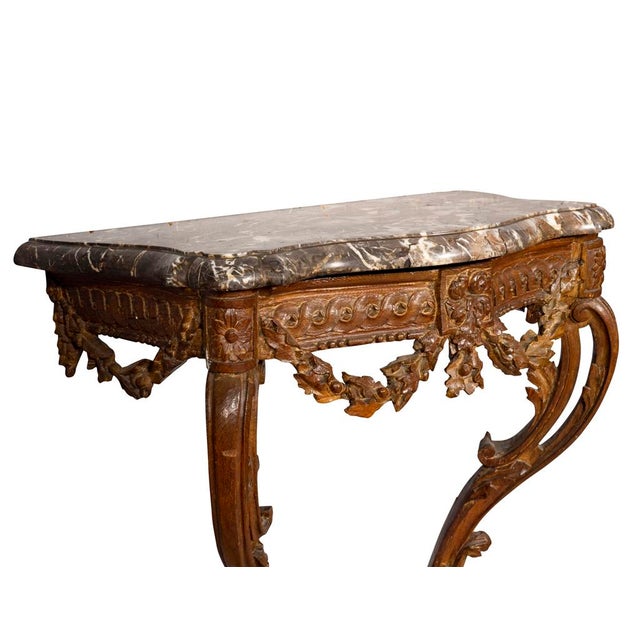 Louis XVI Waxed Oak Console Table For Sale - Image 11 of 13